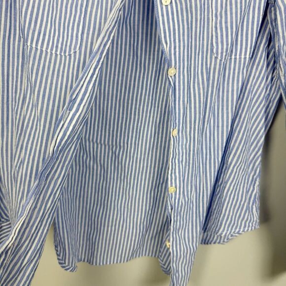 LILLY PULITZER | Sea View Button Down Coastal Blue & White Stripe Top Women’s M - Picture 7 of 14